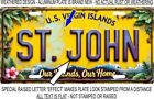 St  John U s  Virgin Islands Tropical Weathered Aluminum License Plate