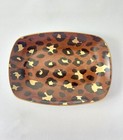 New L   objet Leopard 7   x5    Gold Porcelain Small Serving Tray New In Box
