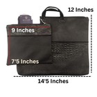 Tallit And Tefillin Leather Bag Set Traditional Zippered Bags 2 Part Balck