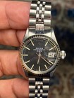 Rolex Vintage Steel Ladies Date Black Matte Dial Mint Condition