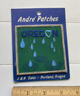 Nip Oregon Blue Heart Falling Raindrops Rain Green Embroidered Souvenir Patch