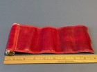 Antique Sewing Roll Rollup Kit Pin Cushion Red Leather Silk Handmade Primitive