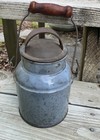 Rare Early Riveted Gray Milk cream Can 1800   s Graniteware Enamelware Antique 