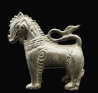 Antique Vintage Asian Thai Singha Lion Figure Temple Guardian Cast Statue