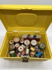 Vintage Sewing Box -wood Thread Spools clarks Lily American Thread Jp Coats Star