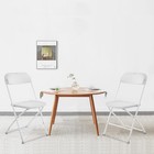 6 Pcs Plastic Folding Chairs Stackable Wedding Party Steel Frame Chairs White