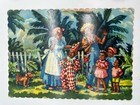 Vintage 1950s Bakery Cake Board Liner Litho African American Family Clown Art
