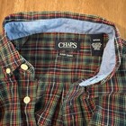 Chaps Ralph Lauren Holiday Tartan Plaid Button Down Shirt Men   s S Navy Red Green