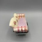Vintage Ceramic Grandma Sofa Couch Trinket Box Hinged 3  Long