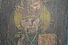 Rare Large Antique 19th Century Russianhandpainted Icon on Wood Panel  c1850