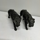 Vintage 2x-black Leather Wrapped Panther Statue 14    Long Mcm