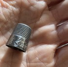 Antique Simons Bros  Sterling Silver Thimble  Running Scrolls C 1890   s