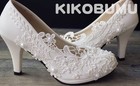 Vintage Lace Wedding Pump Party Bridal Bridesmaid Flat High Low Heels Shoes 5-12