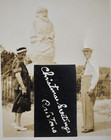 Santa Claus Statue Circa 1940s Real Photo Personalised Christmas Greeting Card