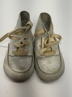 Vintage Baby Or Doll Tennis Shoes Booties Sneakers White Vinyl Lace Up