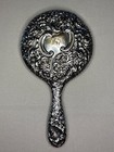 Antique Gorham Sterling Silver Repousse Brush   Mirror Vanity Set Monogrammed 