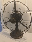 Vintage Antique Ge 4 Brass Blade 13    Np16652 Aou Ak1 Oscillating Fan Works Read