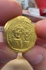 Heraclius With Her  Constantine Av Solidus Gold Coin 625-629 Ad -the Best Detail