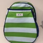 Ame   Lulu  Tennis Backpack Green And Blue Striped Multicolor Great Condition