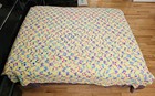 Vintage Quilt Hand Sewn Stitched Patchwork Rhombus   Square Bed Throw 80  X 90 