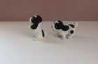 Cocker Spaniel Puppy Figurines Vintage Homco  1427 Ceramic Black   White Dogs