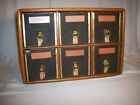 Antique Vintage Oak Six Drawer Office Apothecary File Cabinet