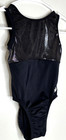 Gk Elite   Cm Gymnastics Leotard Child Girls Medium Black Foil And Nylon Fabrics