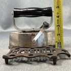 Antique Asbestos Sad Iron Pat 1900 Dover Cast Flat Iron Removable Handle Trivet