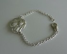 Large Sterling Silver Pekingese Head Bracelet