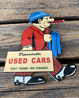 Vintage Dependable Used Cars Dealership 9 75x7  Oil Gas Station Porcelain Sign