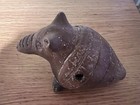 Pre-columbian Style Ocarina 7 Inches Ceramic Pottery