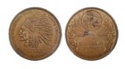 1915 Souvenir Of California Penny Indian Pan Pacific   Cal Expo Pcgs Au-58