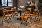     rare  5  Vintage Antique Solid Wood Slat Indoor Outdoor Folding Chairs