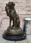 Decorative Bronze Fox With Pheasant Hand Made Marble Base Sculpture Figure Decor