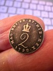1792 George Iii Silver Twopence 2d Great Britain Maundy Coin F  vf-