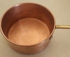 Vintage Copral Solid Copper 2 Qt  Saucepan W brass Handle Portugal 6-1 2  Rim 