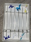 Vintage Set Of 6 Glass Swizzle Sticks Stirrers Dolphins Unicorns Cockatoos