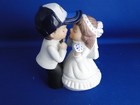New Los Angeles Chargers Kissing Bride   Groom Wedding Caketop Figurine With Cap