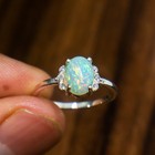 Handcrafted Ethiopian Opal Ring Solid 925 Sterling Silver Women Jewelry