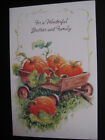 Unused Vintage Greeting Card Gallant Thanksgiving To Brother   Family Pumpkins