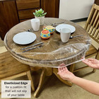 Clear Plastic Round Table Cover - Heavy Duty Transparent Vinyl Tablecloth   