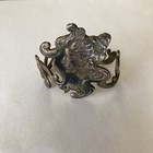 Vintage Art Nouveau Brass Cuff Bracelet     Woman   s Face Relief     Antique Style