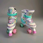 Sulifeel Rainbow Colorful Adjustable Girls Roller Skates Medium Light Up Wheels