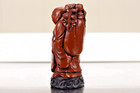 Chinese Carved Wooden Laughing Buddha Statue