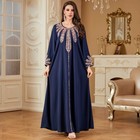 Dubai Turkey Abaya Muslim Women Long Dress Maxi Robe Kaftan Embroidery Prom Gown