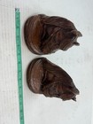 Vintage 6  Faux Wood Carved Pair Of Horse Head Bookends Western Library Decor