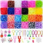  24 To 64 Colors Rubber Band Rainbow Loom Bracelet Making Craft Kit Kids Ages 6 