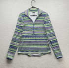 Nike Pro Hyperwarm Training Top Womens Medium 8 Bit Aztec Tribal 1 2 Zip Dri Fit