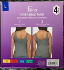 4 Pack Size Large Ladies  Felina Reversible Tank Nip Multi Color