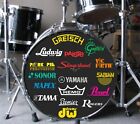 Custom Personalized Band Name Or Logo  Decal Sticker Bass Drum Head  pick Color